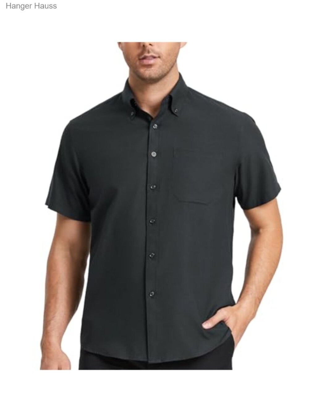 Short Sleeve Oxford Button-Down Shirt Men's Cotton Blend Regular Fit